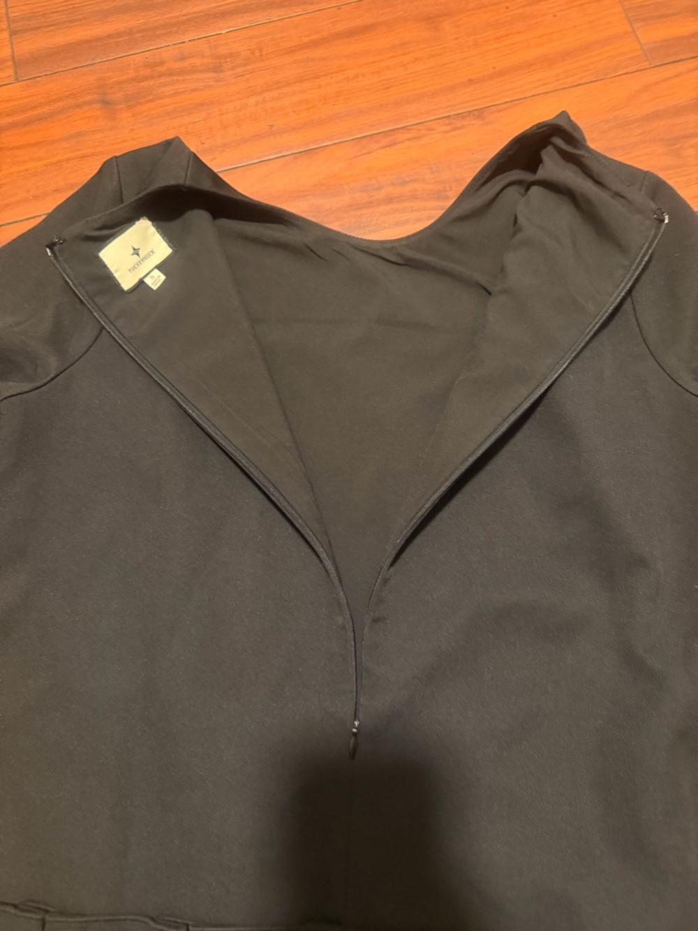 Tuckernuck Black Pleated Mini Dress with Gold-Tone Button Detail - Picture 12 of 13